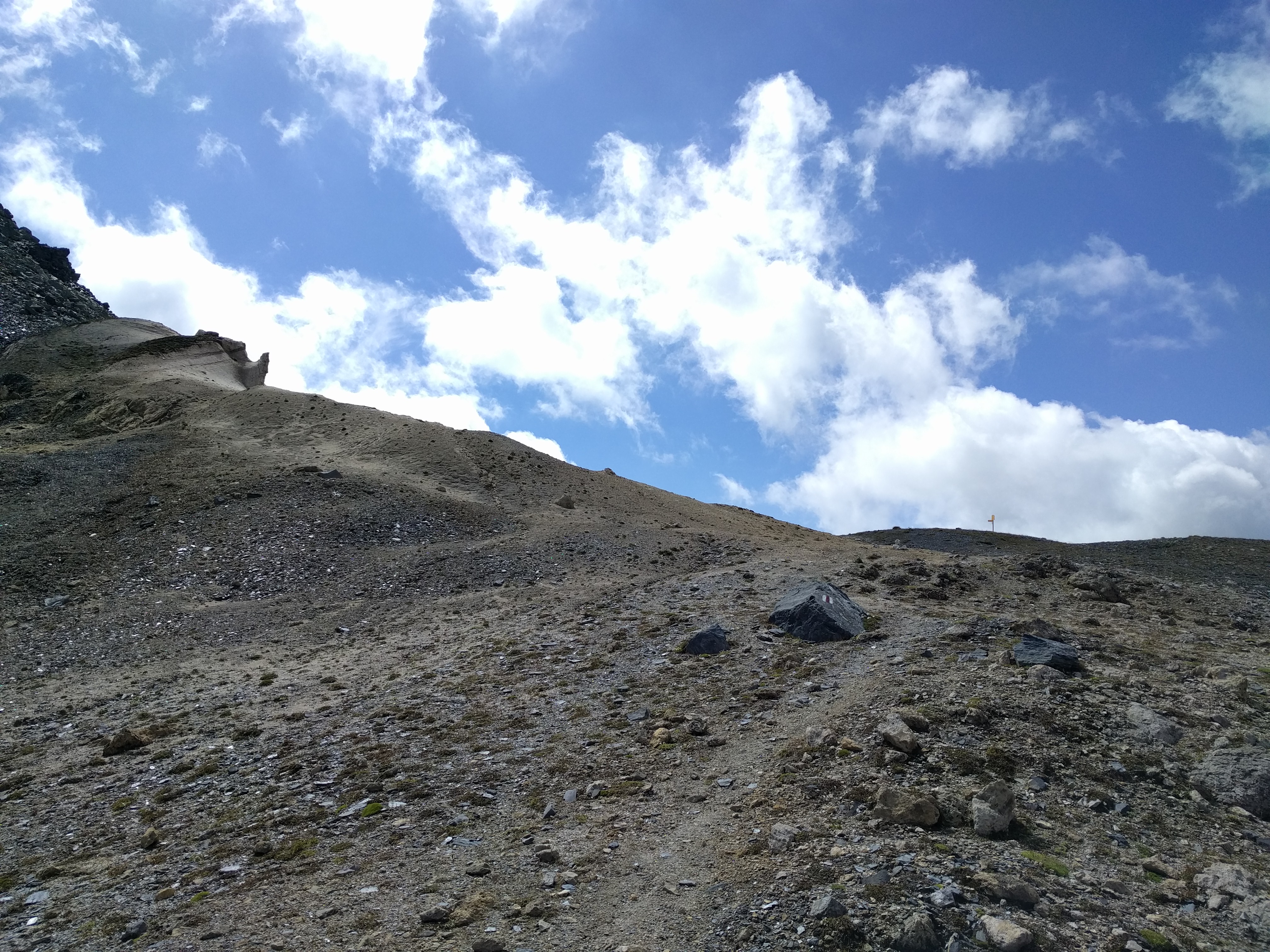 Pierres, chemin, sommet de col